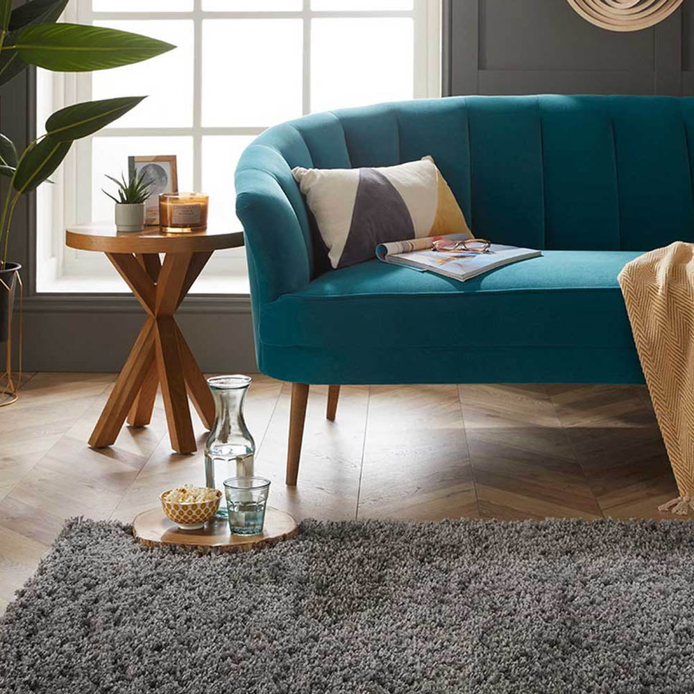 Larissa Plain Shaggy Rug in Charcoal by Esselle (DD)