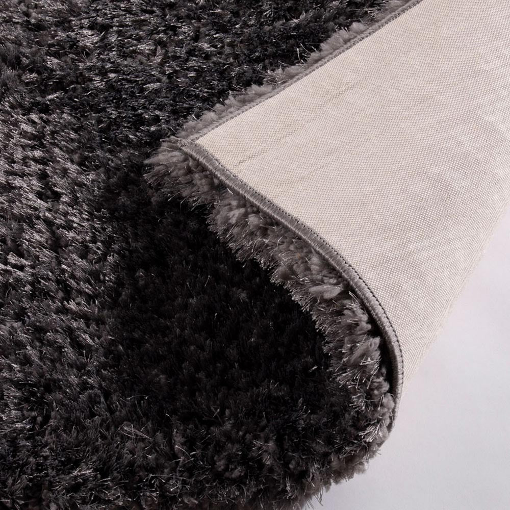 Sophia Plain Shaggy Rug in Charcoal Grey by Esselle (DD)