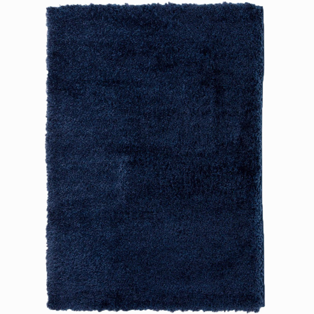 Sophia Plain Shaggy Rug in Navy by Esselle (DD)