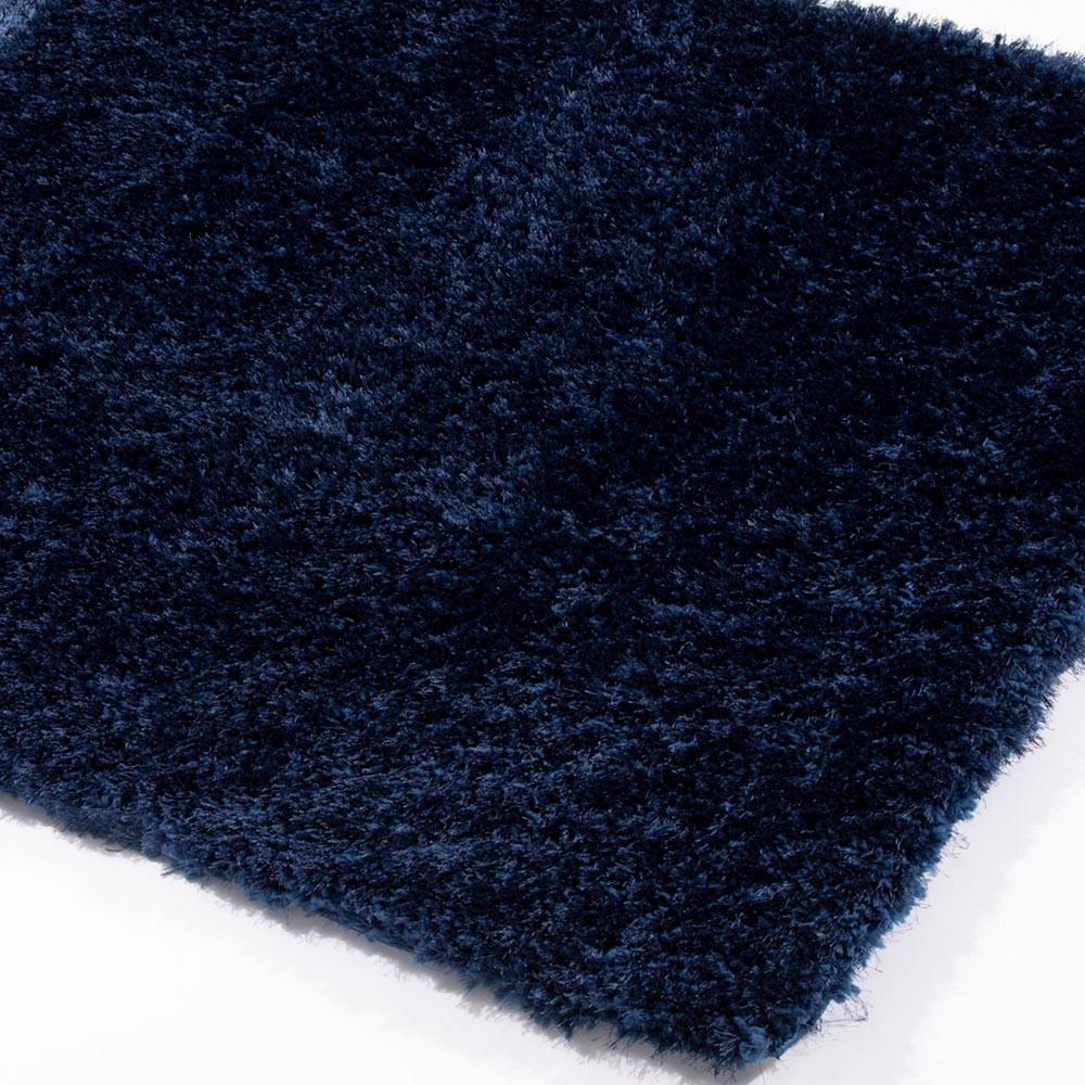 Sophia Plain Shaggy Rug in Navy by Esselle (DD)