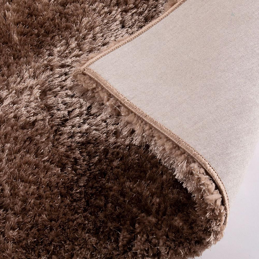 Sophia Plain Shaggy Rug in Taupe by Esselle (DD)