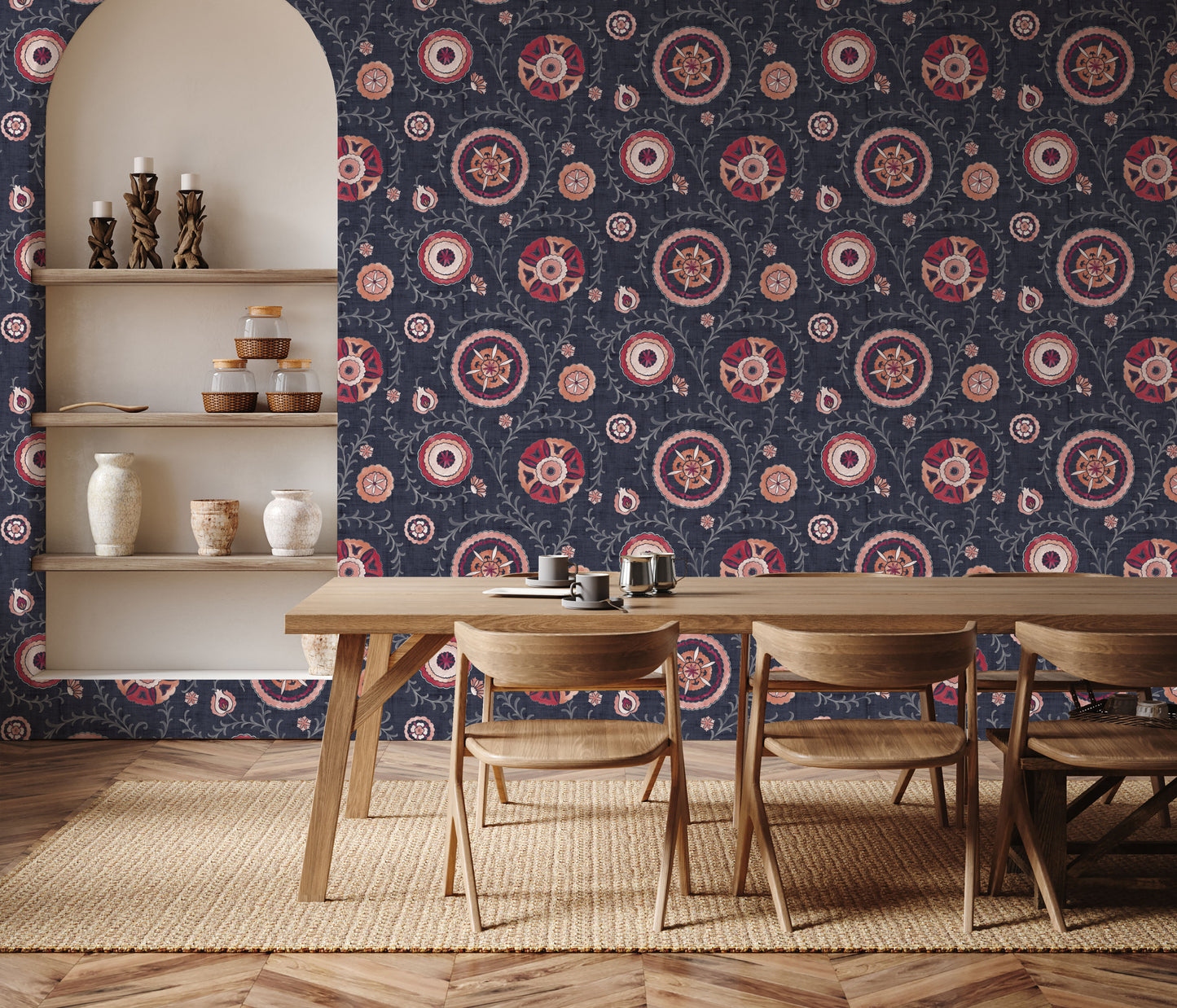 Nahlia Trail Navy/Berry 100033EH by Esselle Home (DD)
