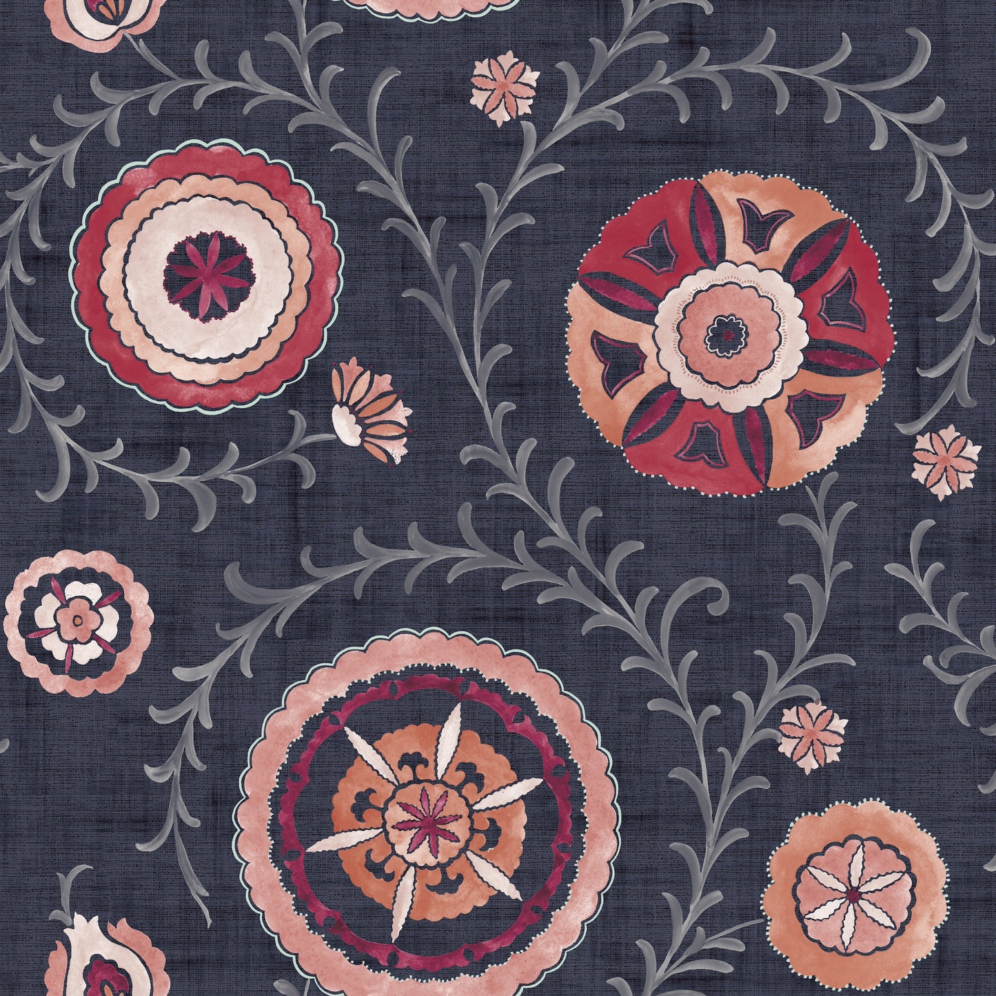 Nahlia Trail Navy/Berry 100033EH by Esselle Home (DD)