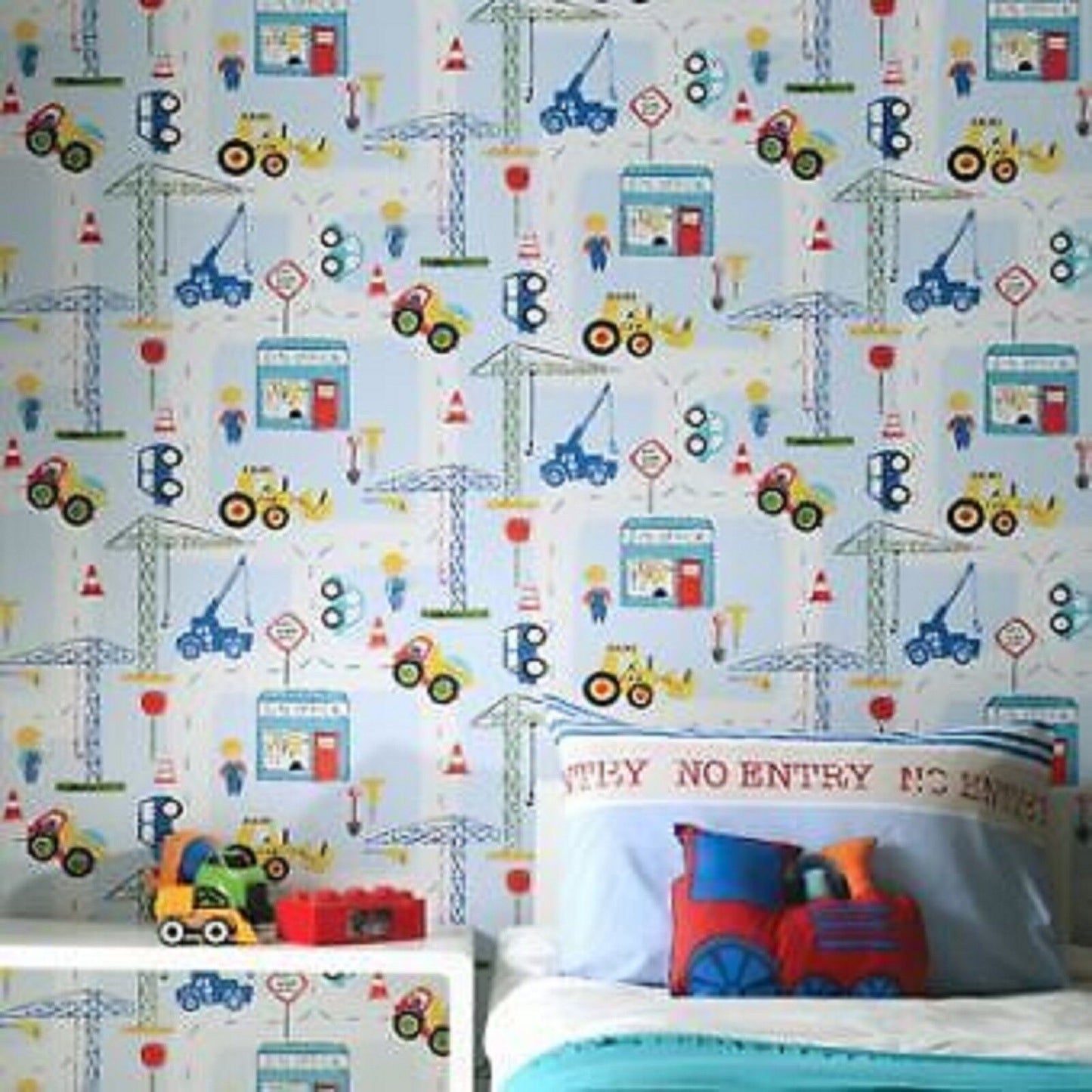 Road Work Ahead Blue/Red/Yellow 11051 by Holden Decor