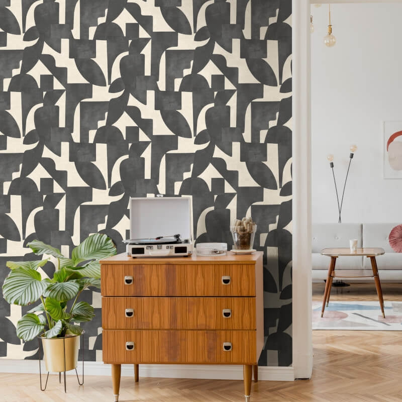 Abstract Angles Cream/Charcoal 13741 by Holden Decor
