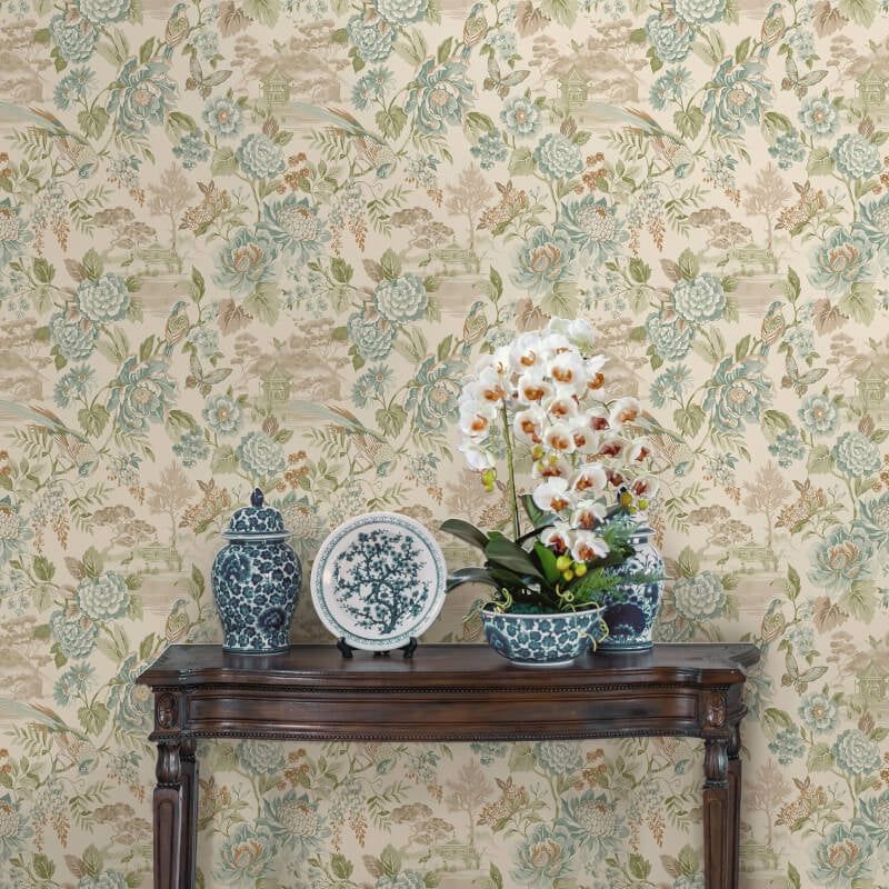 Scenic Bird Trail Teal/Orange 13811 by Holden Decor