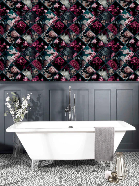 Floral Collage Plum & Teal 297100 by Arthouse (DD)