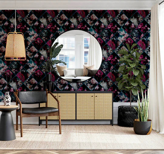 Floral Collage Plum & Teal 297100 by Arthouse (DD)