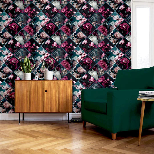 Floral Collage Plum & Teal 297100 by Arthouse (DD)