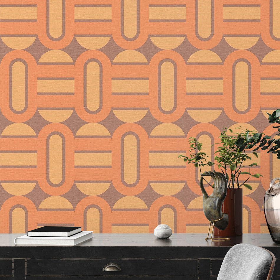 Retro Chic Geo Orange Brown 39536-2 by AS Creations