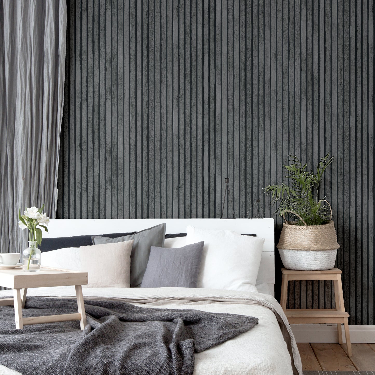 Wood Slats Charcoal Grey 923801 by Arthouse (DD)