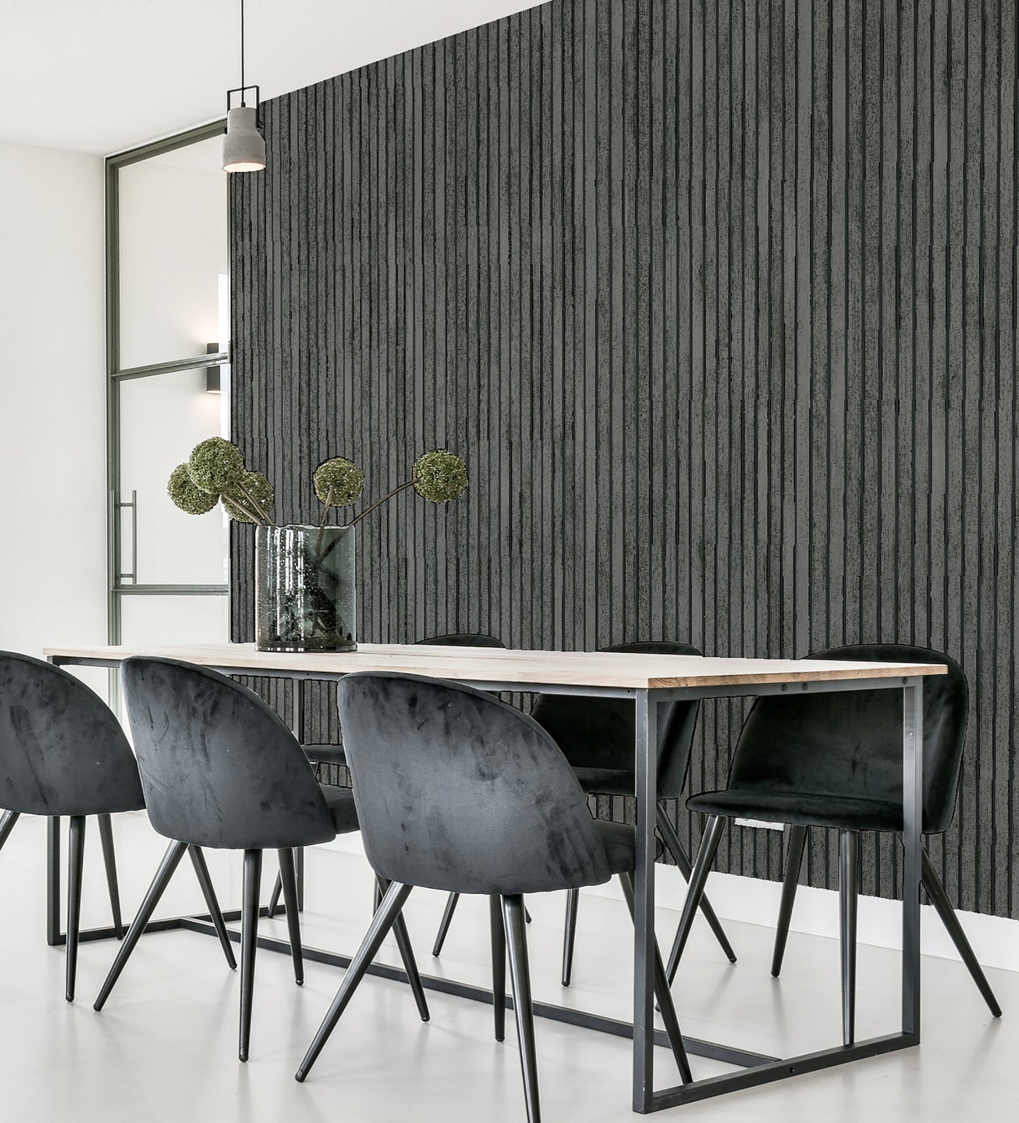 Wood Slats Charcoal Grey 923801 by Arthouse (DD)