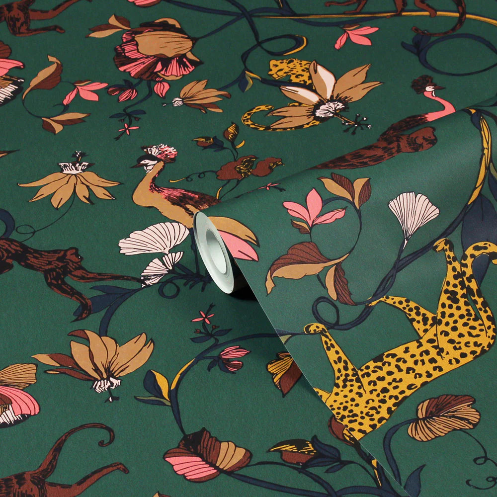 Exotic Wildings Wallpaper Jade EXOTIC/WP1/JA by Furn.