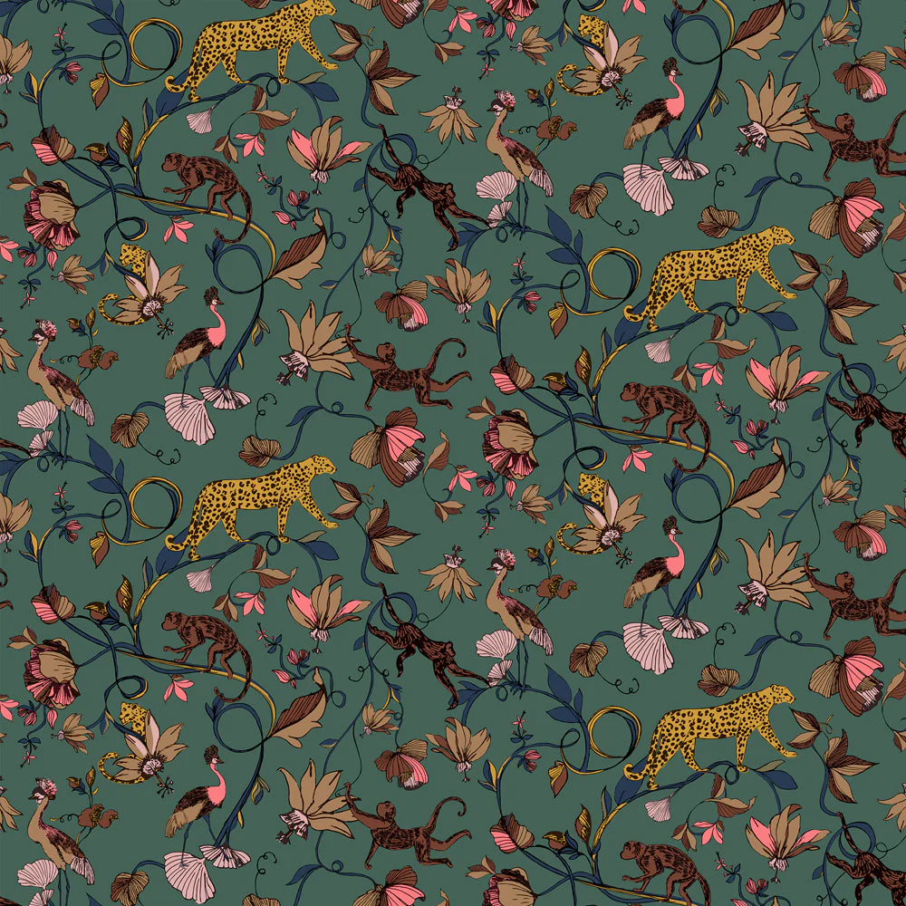 Exotic Wildings Wallpaper Jade EXOTIC/WP1/JA by Furn.