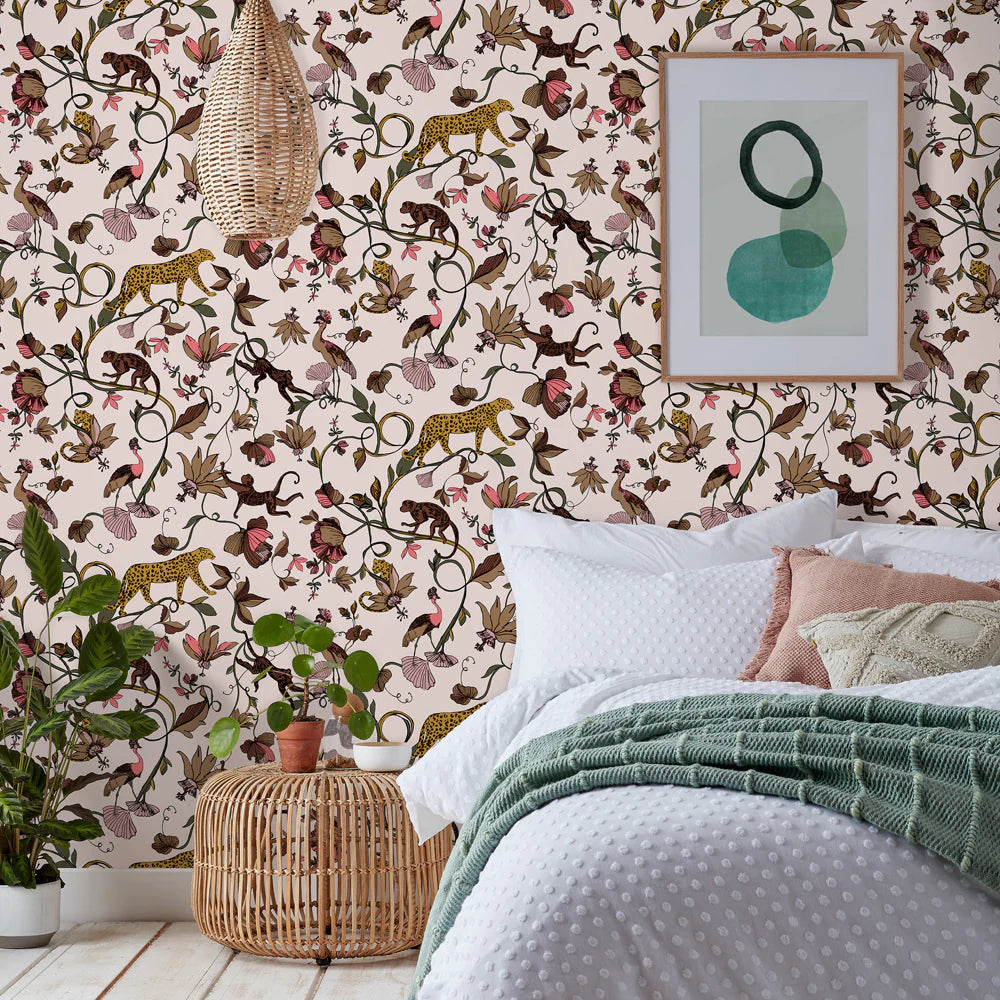 Exotic Wildings Wallpaper Natural/Multi EXOTIC/WP1/NA by Furn.