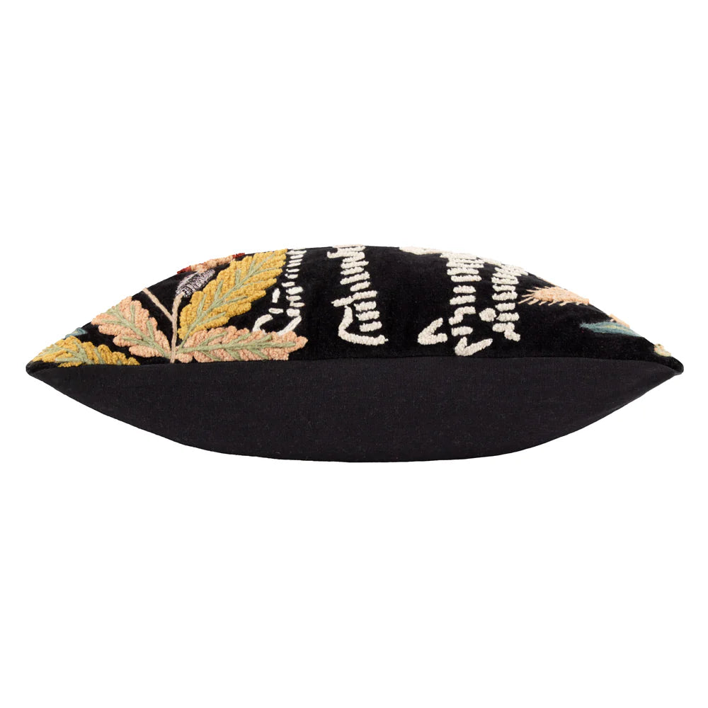 Exotic Zebra Embroidered Cushion Midnight, 50x50cm by Wylder
