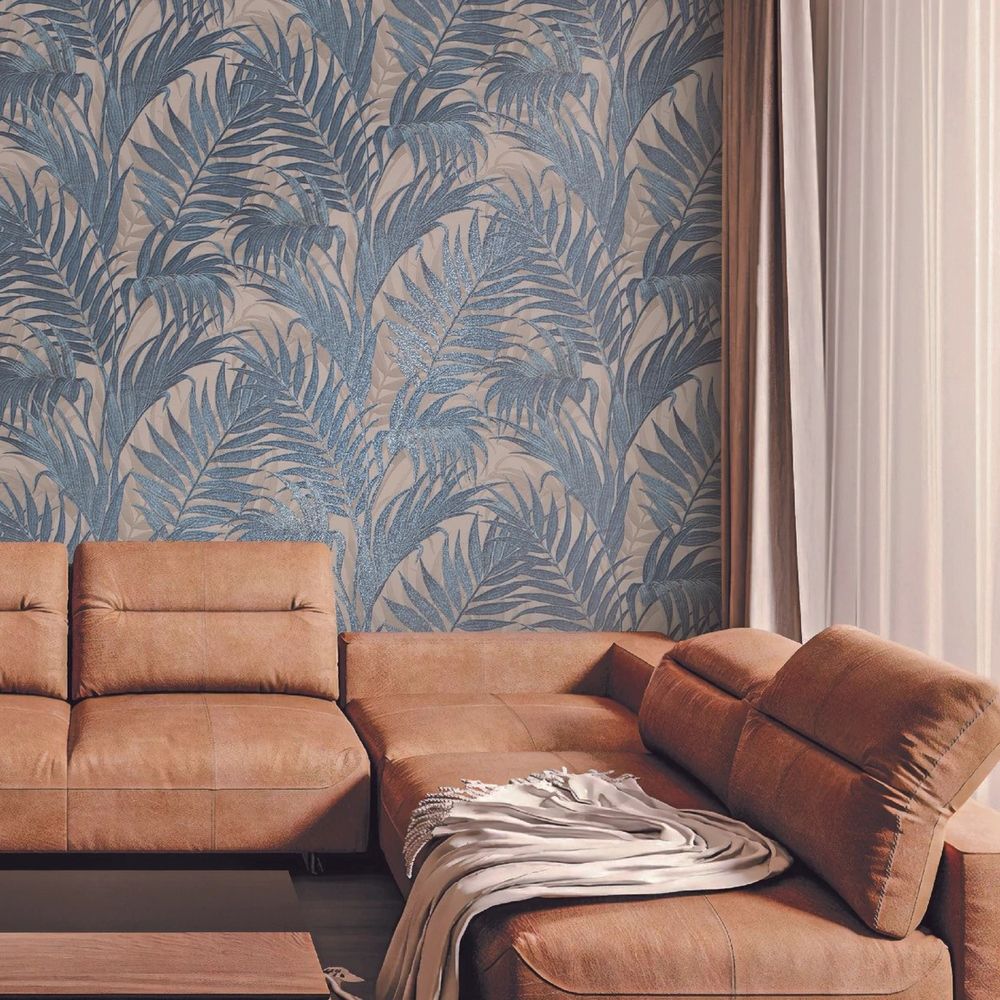 Grace Tropical Palm Leaf Petrol GR322108 by Design ID