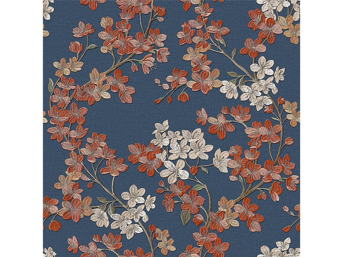 Grace Cherry Blossom Blue/Copper GR322206 by Design ID