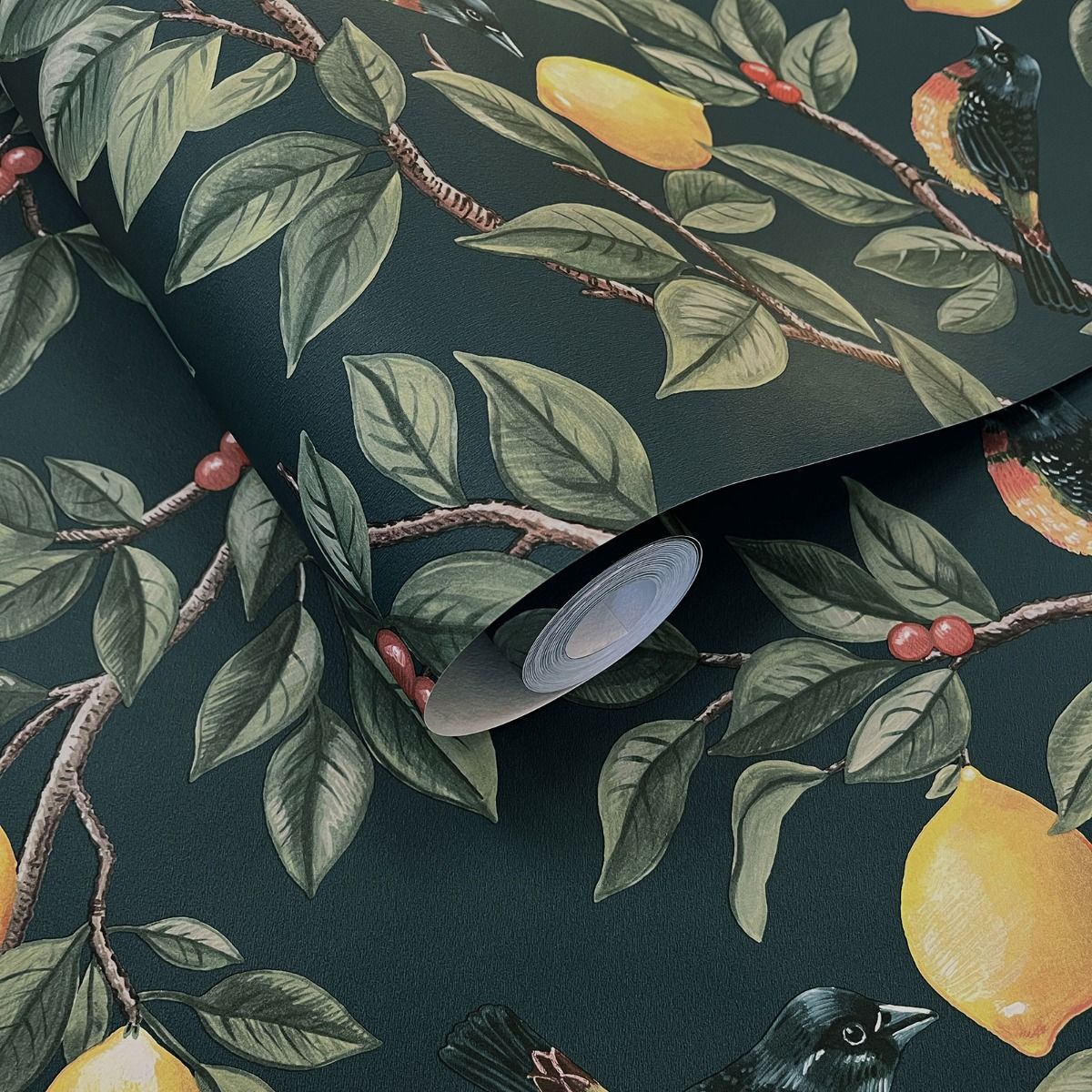 Lemon Leaf Trail Teal Wallpaper 13871 by Holden Decor