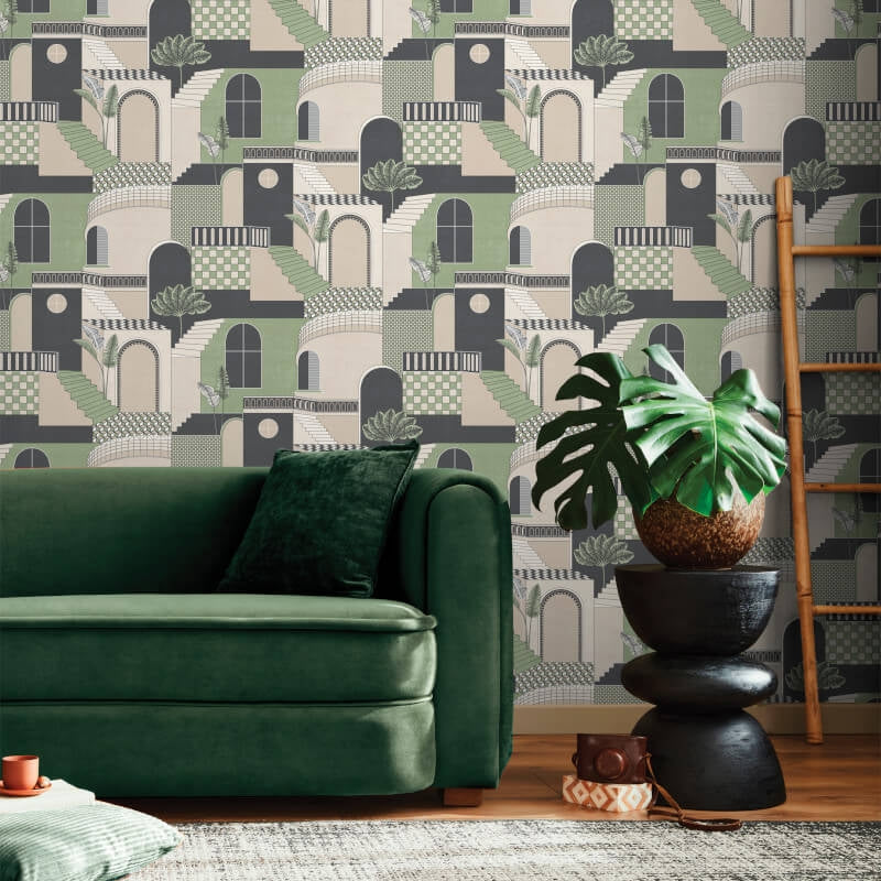 Medina Green Wallpaper 13100 by Holden Decor