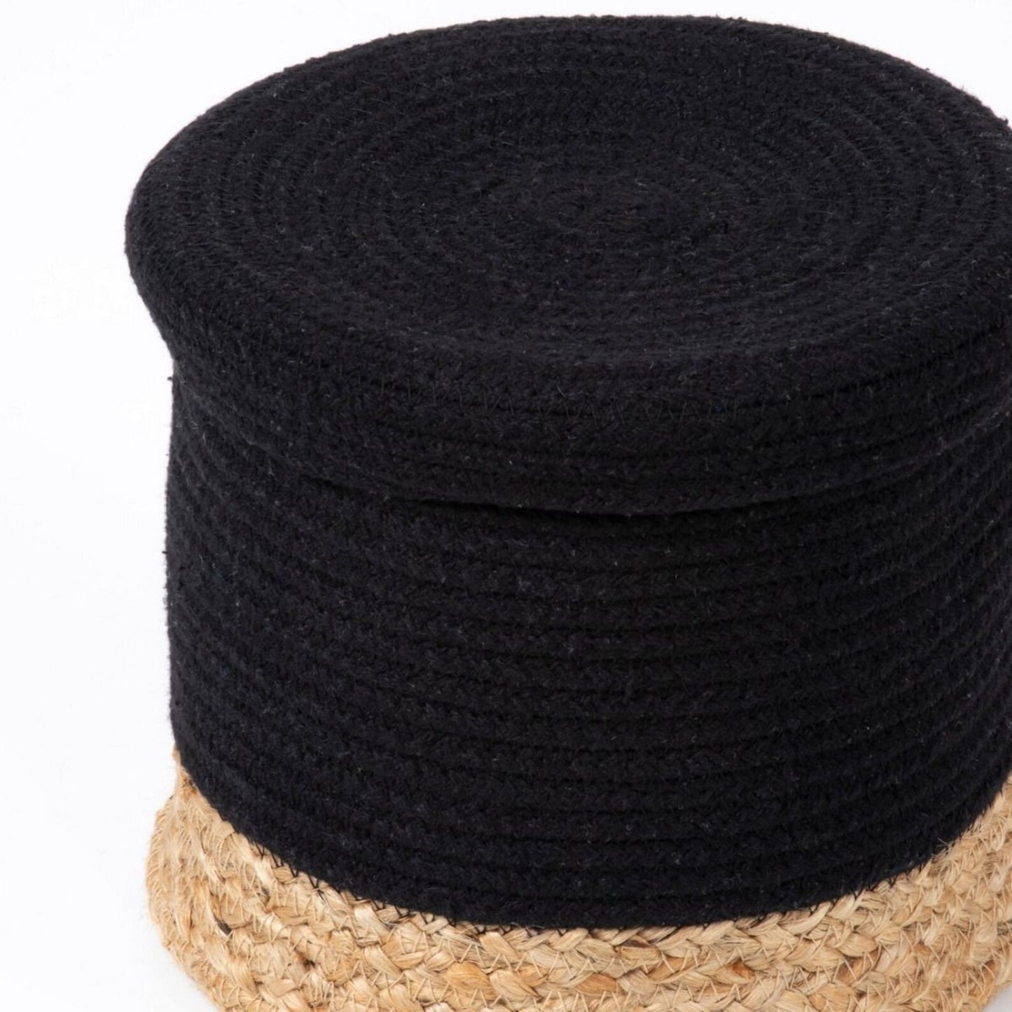 Balham Lidded Storage Nested Basket Black, Set of 2 by Esselle
