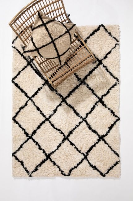 Peak Square Tahira Cross Cross Cream Cushion, 45x45cm by Esselle (DD)