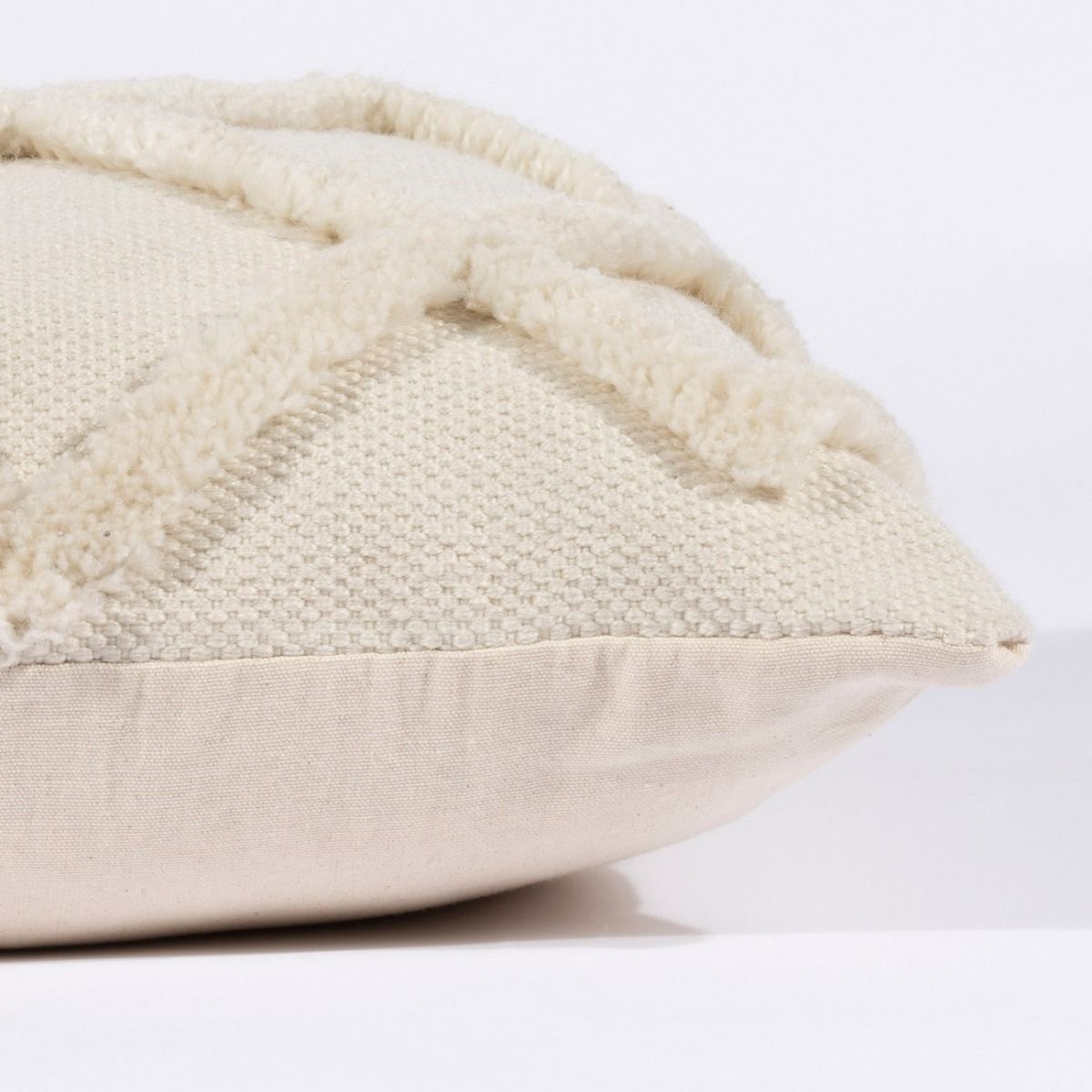 Revival Windsor Geo Tufted Cream Cushion, 45x45cm by Esselle