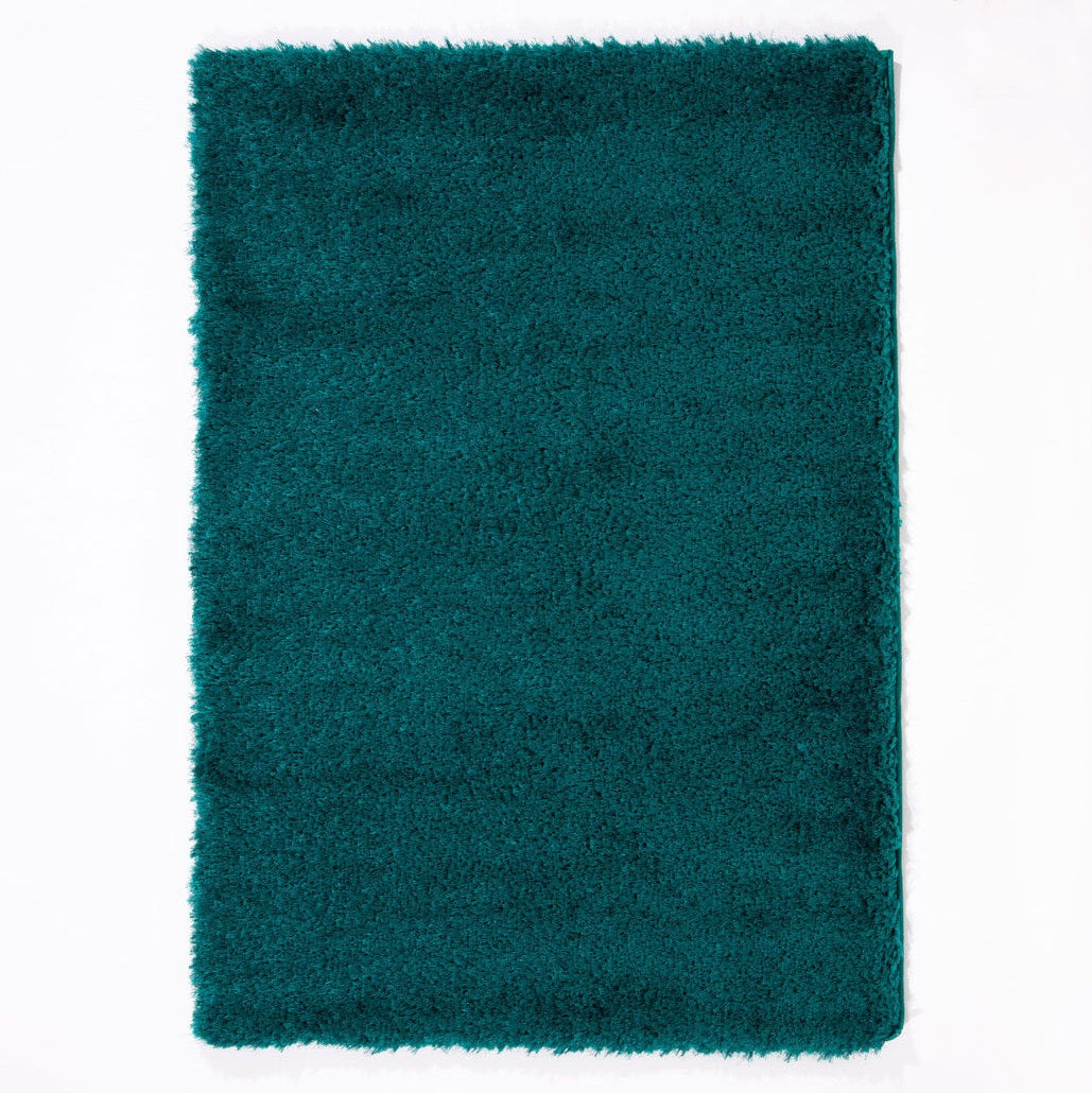 Sophia Plain Shaggy Rug in Teal by Esselle (DD)