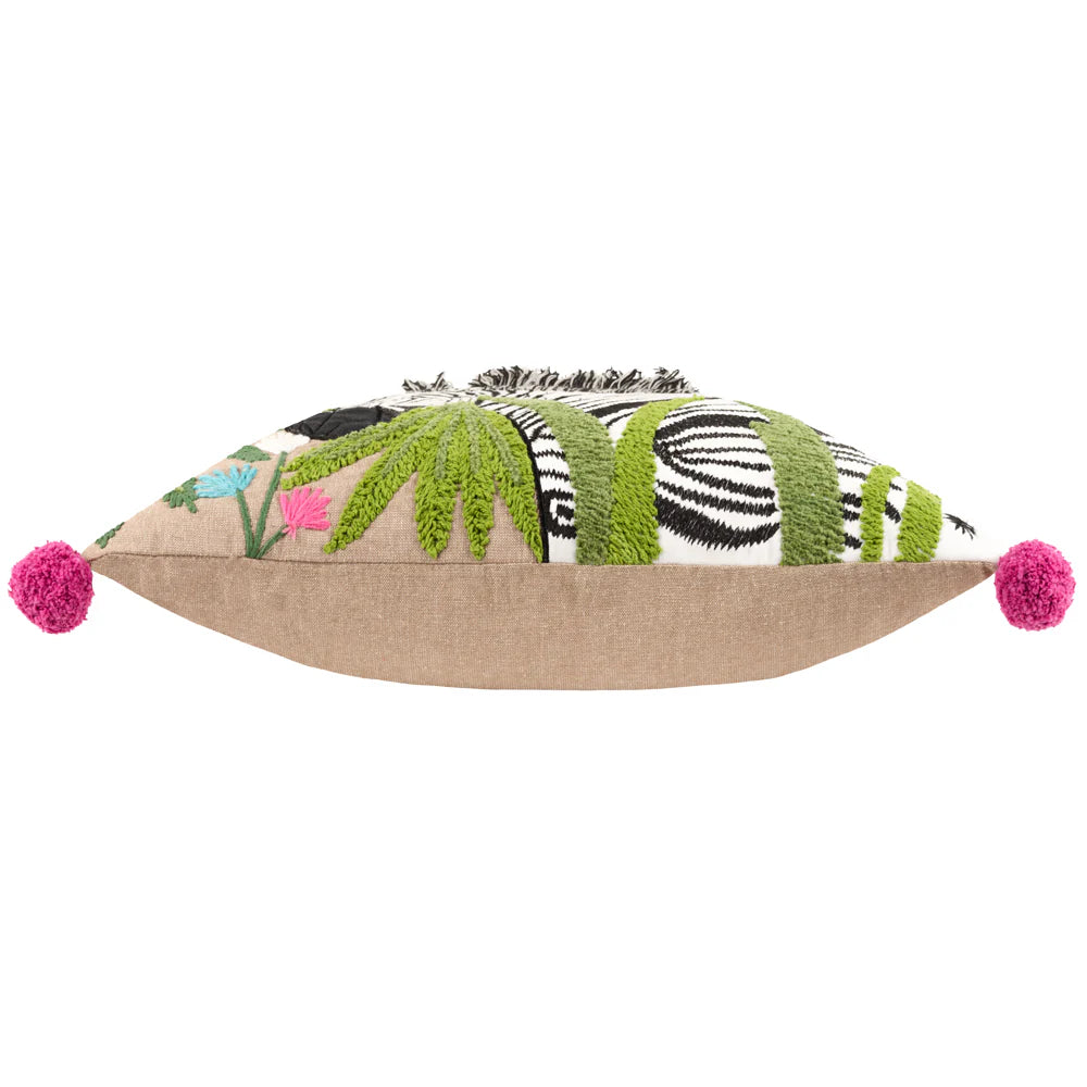 Zedra Embroidered Cushion Fern, 50x50cm by Wylder