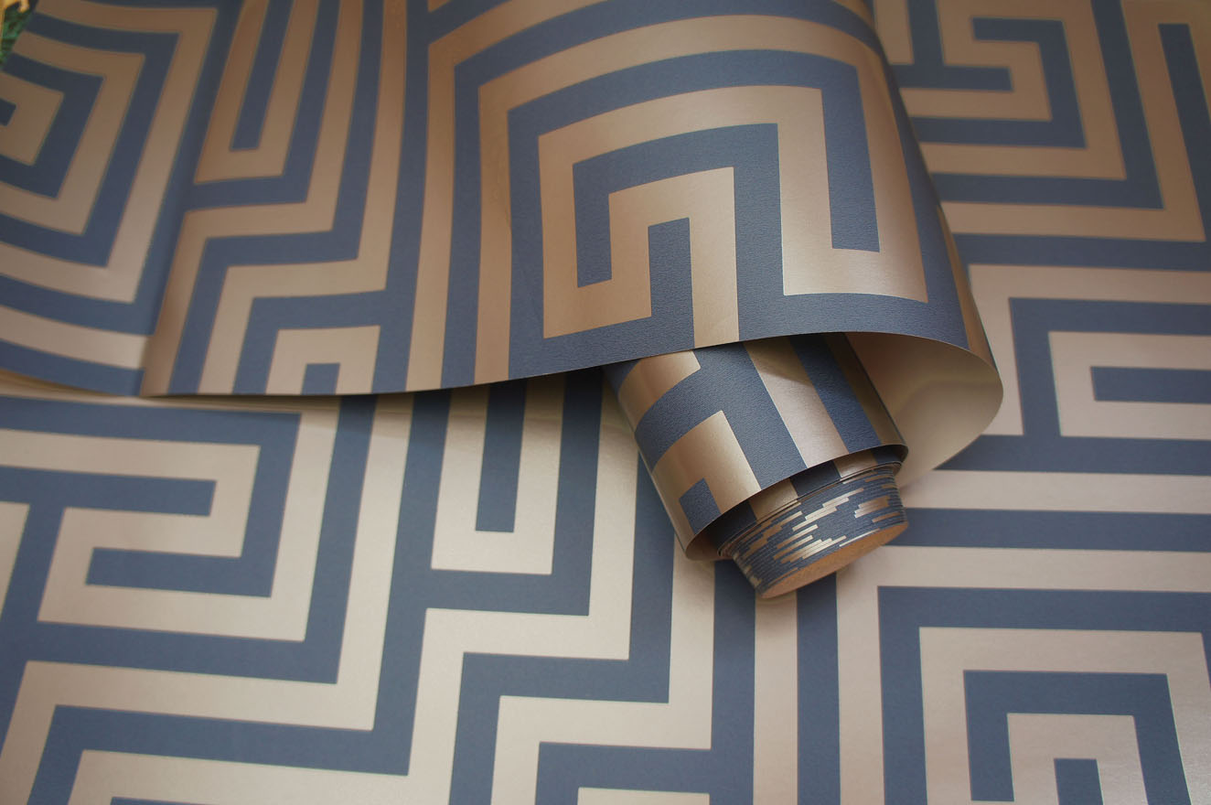 Glistening Maze Navy 12913 by Holden Decor