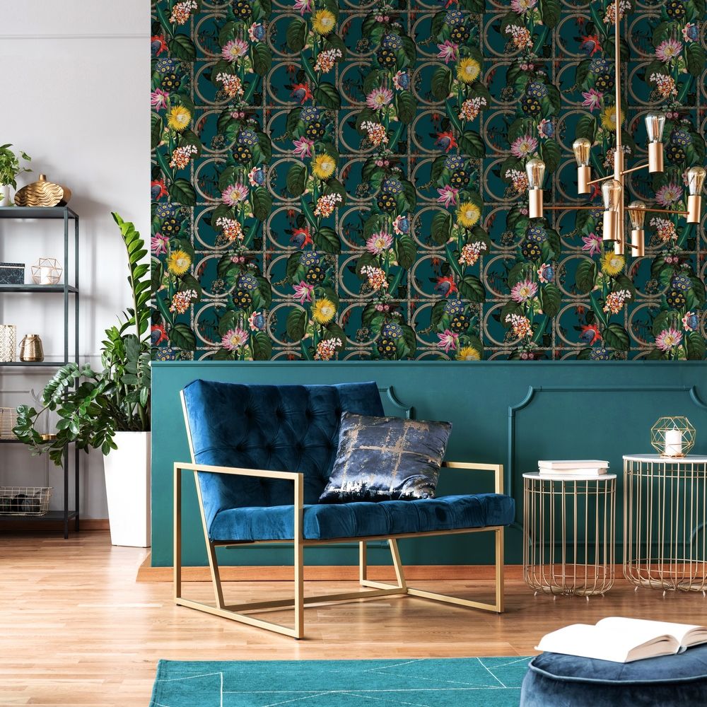 Floral ate Teal 13176 by Holden Decor