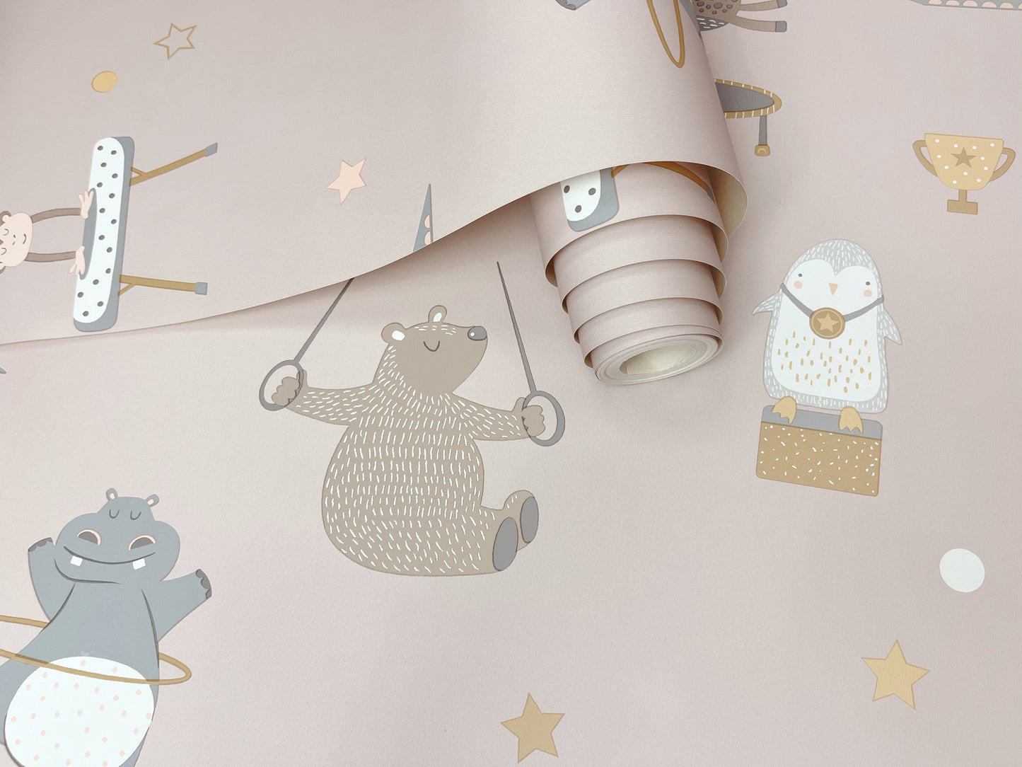 Animals Gymnastics Pink 13241 by Holden Decor