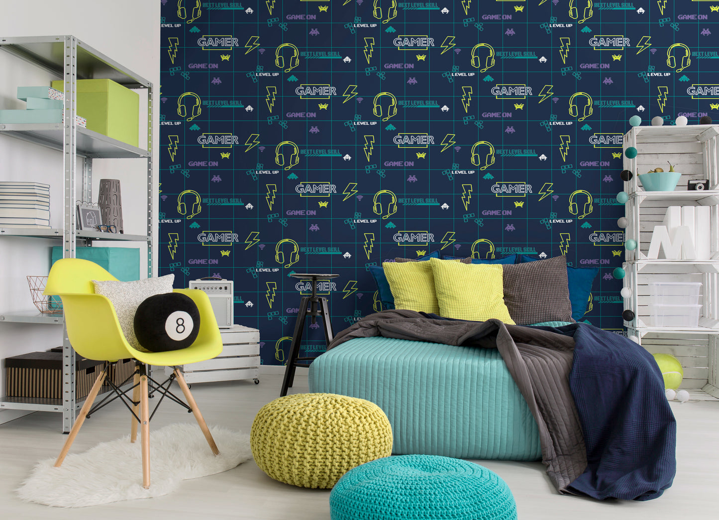 Gamer Navy/Neon Yellow 13310 by Holden Decor