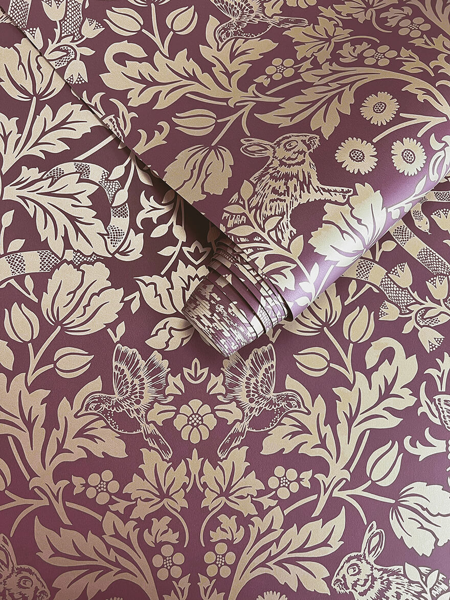 Metallic Mirrored Floral Red 13420 by Holden Decor