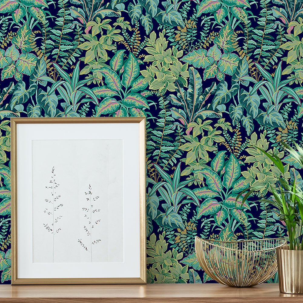 Calathea Teal 167103 by Grandeco