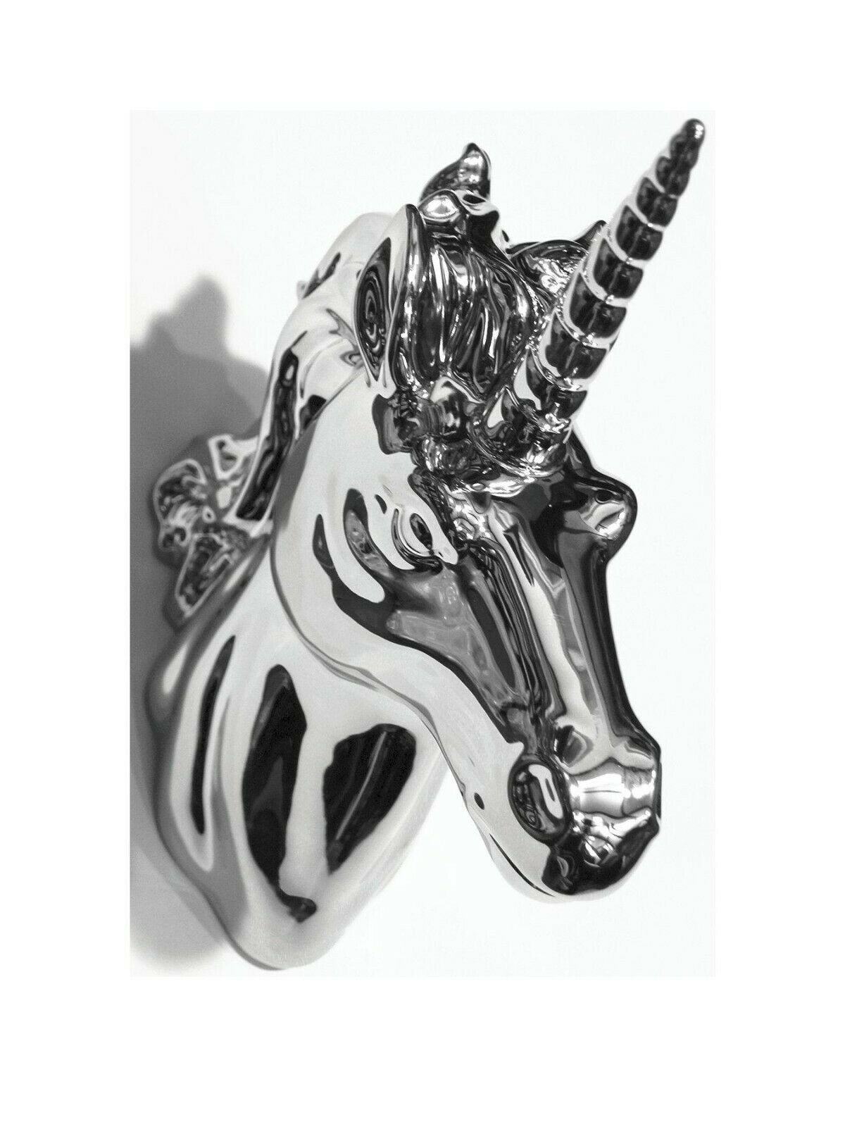 Unicorn Head Chrome by Arthouse