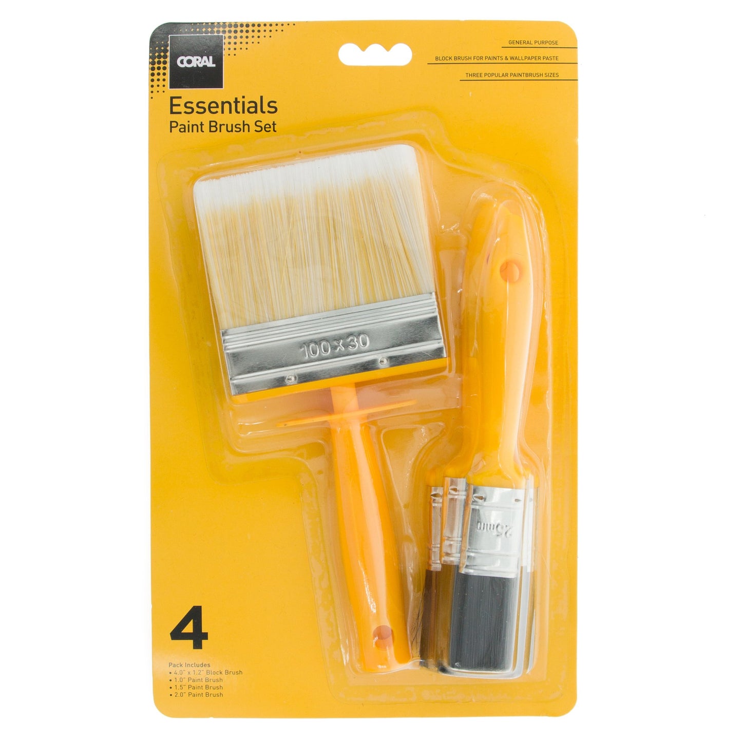Essentials Paint & Paste Brush Set 4 piece