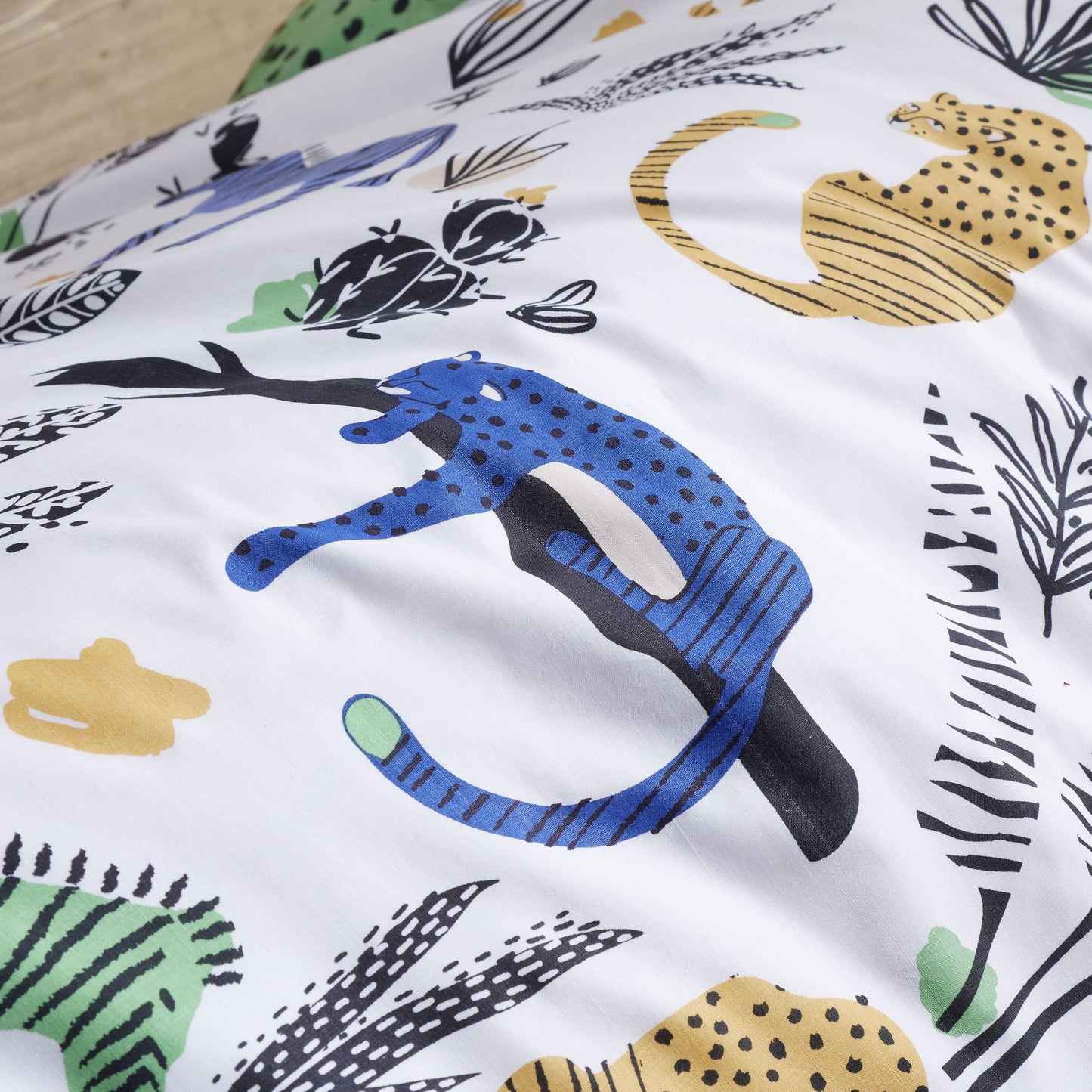 Wild Jungle Animals Green Duvet Cover Set by Pineapple Elephant