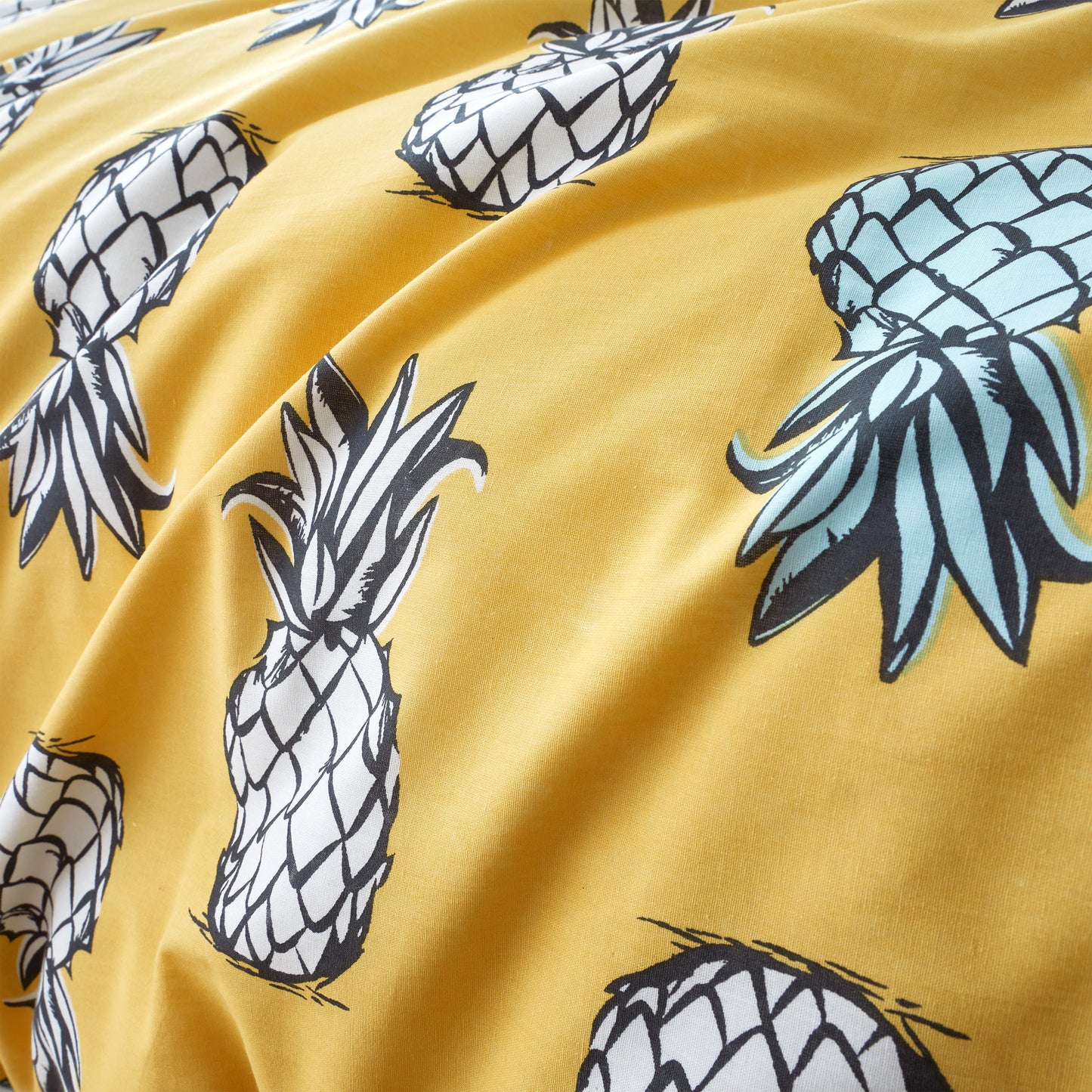 Tupi Pineapple Ochre Teal Duvet Cover Set by Pineapple Elephant