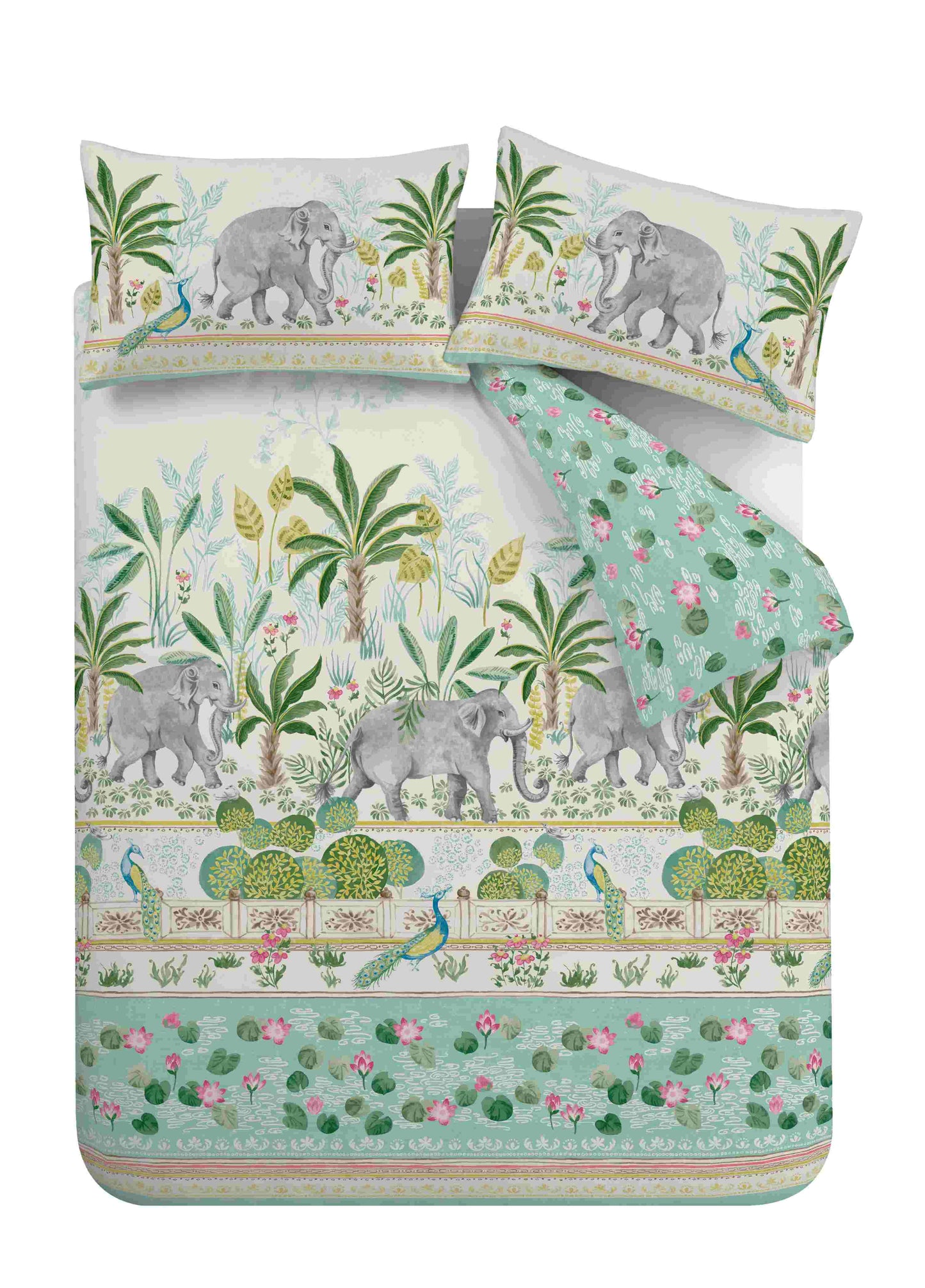 Elephant Oasis Green Duvet Cover Set by Pineapple Elephant