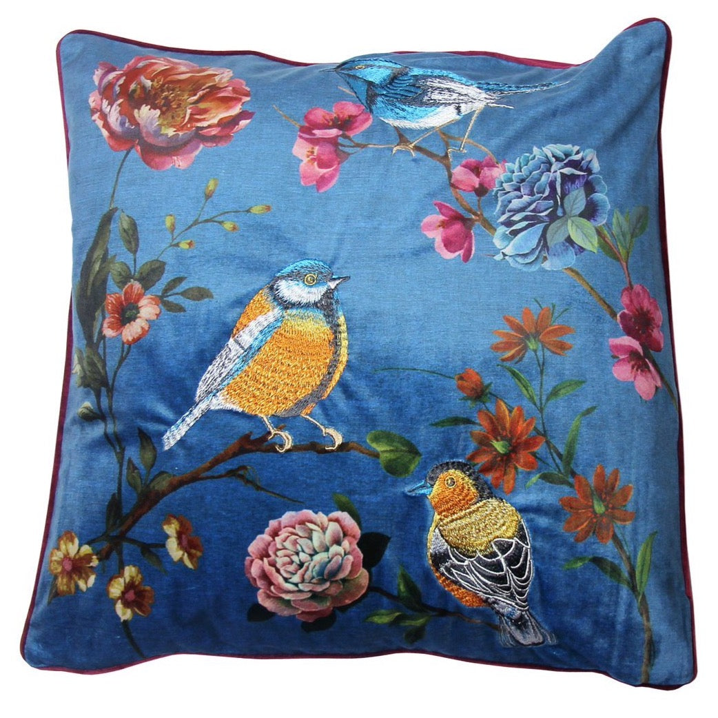Palatial Birds Cushion by Arthouse