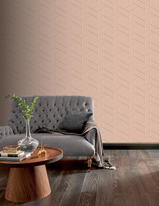 Parquet Geo Pink/Rose 695500 by Arthouse