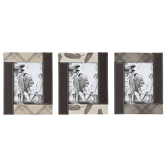 Set of 3 Faux Leather Photo Frames by Arthouse