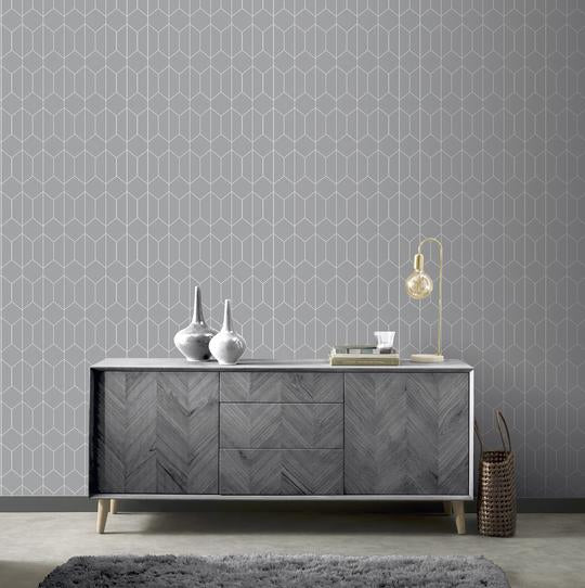 Linear Geo Grey 909700 by Arthouse