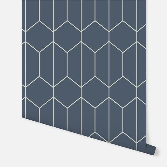 Linear Geo Navy 909702 by Arthouse