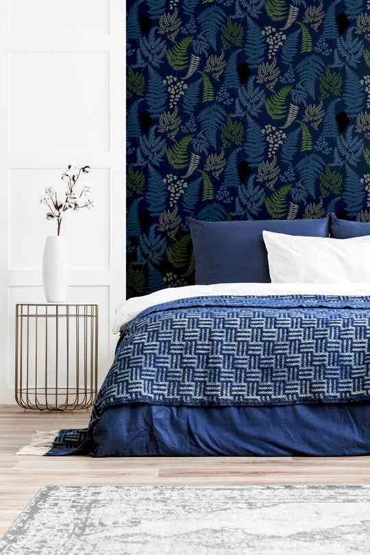 Botanical Fern Navy/Grey 909800 by Arthouse