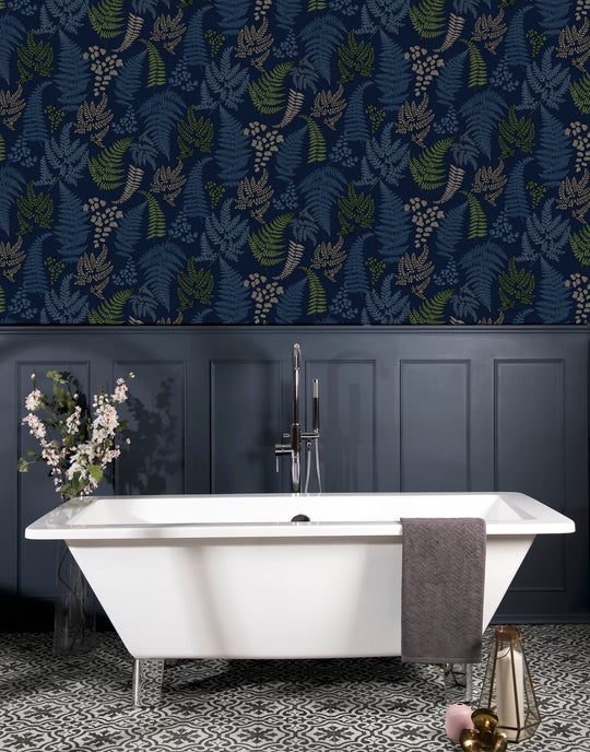 Botanical Fern Navy/Grey 909800 by Arthouse