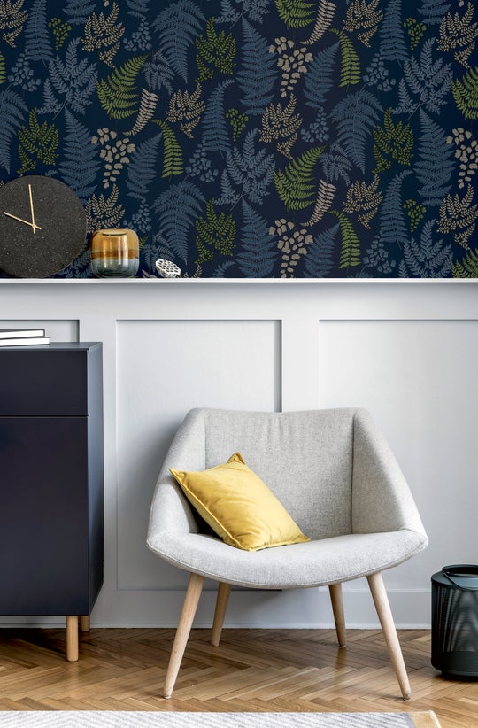 Botanical Fern Navy/Grey 909800 by Arthouse