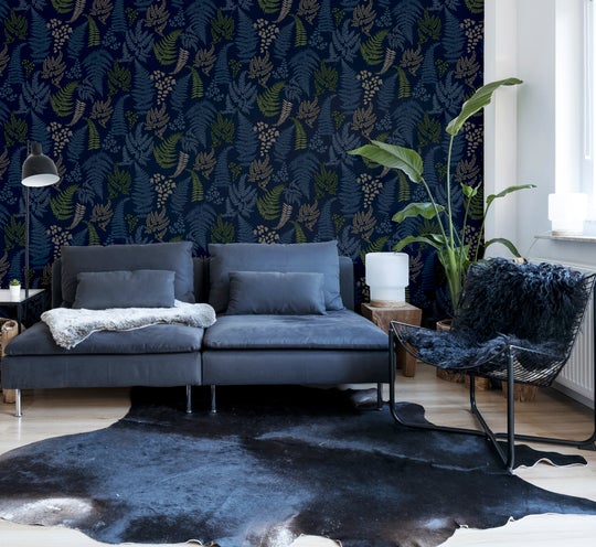 Botanical Fern Navy/Grey 909800 by Arthouse