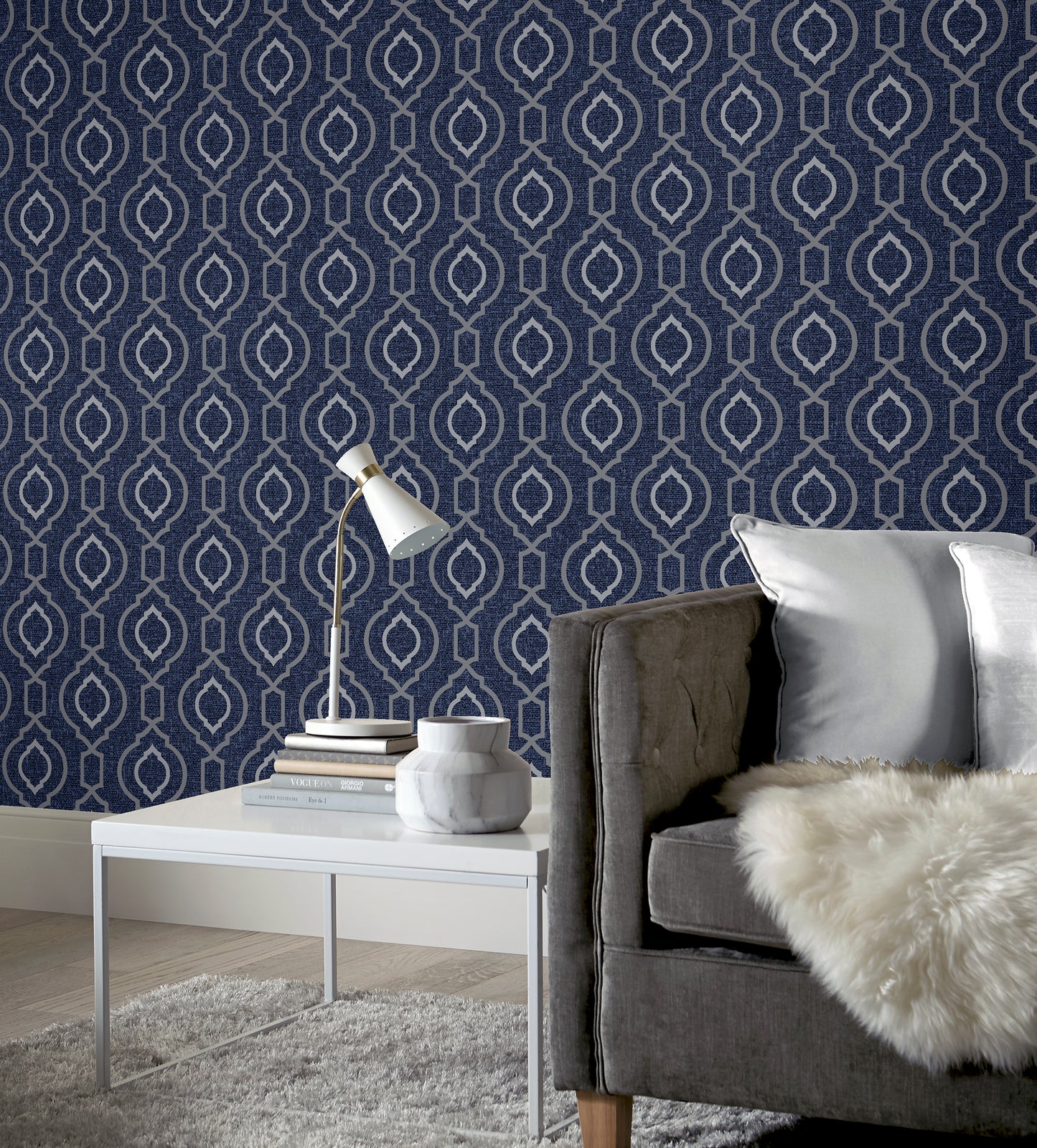 Calico Trellis Gunmetal 921401 by Arthouse